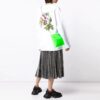 Off-White SS21 mønstertrykk, løs rundhalset langermet hvit hettegenser