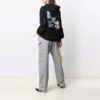 Off-White SS21 mønstertrykt løs hettegenser, svart
