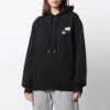 Off-White SS21 mønstertrykt løs hettegenser, svart