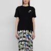 Off-White SS21 Plant Flower Plaid Rundhalset Kortærmet Slim Fit Svart T-skjorte