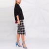 Off-White SS21 rutete blomstertrykk rundhalset langermet svart hettegenser
