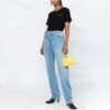 Off-White SS21 T-skjorte med kort erme, svart, med pilemønster og logo-trykk