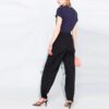 Off-White SS21 T-skjorte med logo-trykk, korte ermer, slim fit, marineblå