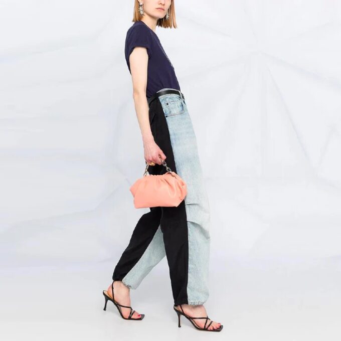 Off-White SS21 T-skjorte med logo-trykk, korte ermer, slim fit, marineblå