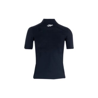 Off-White SS21 T-skjorte med trykt logo, kort ermet, slim fit, svart