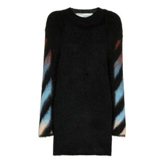 Off-White strikket kjole med trykk i svart