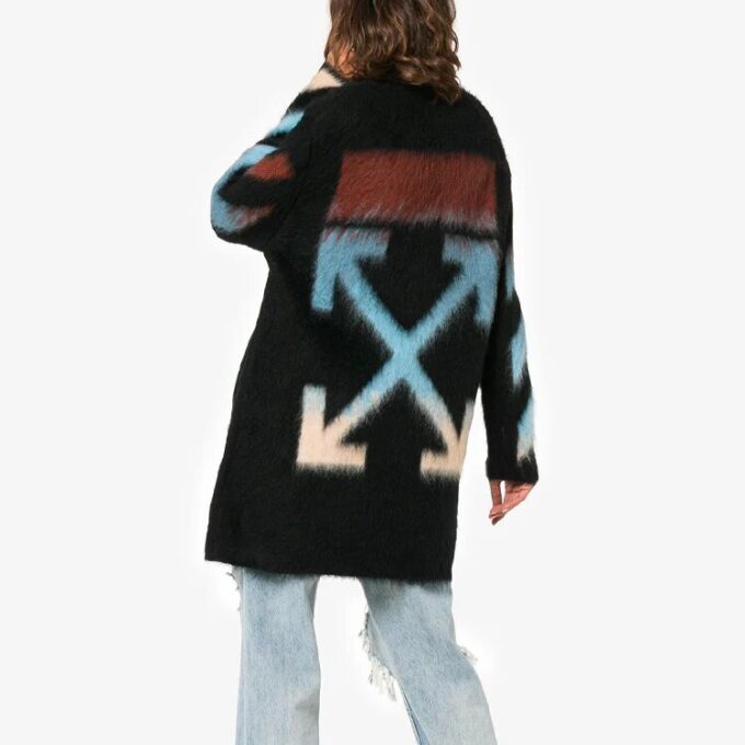 Off-White strikket kjole med trykk i svart