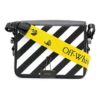 Off-White Stripe Binder Clip skulderveske Svart / Hvit / Gul