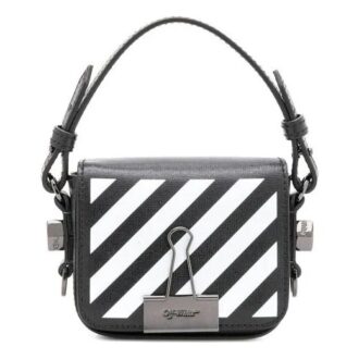 Off-White Stripe Mini skulderveske Svart/Hvit