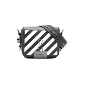 Off-White Stripe Mini skulderveske Svart/Hvit