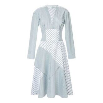 Off-White Stripe Tight Waist Cozy A Creamy White Kjole