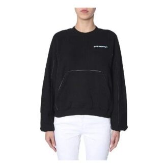 Off-White Svart Logo Rundhalset Pullover-Hettegenser Svart