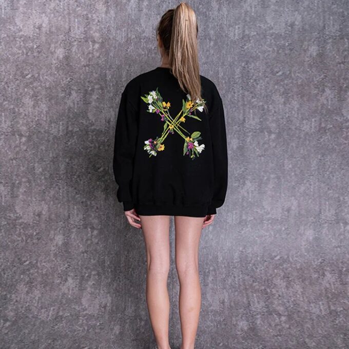 Off-White svart pilt svart hettegenser