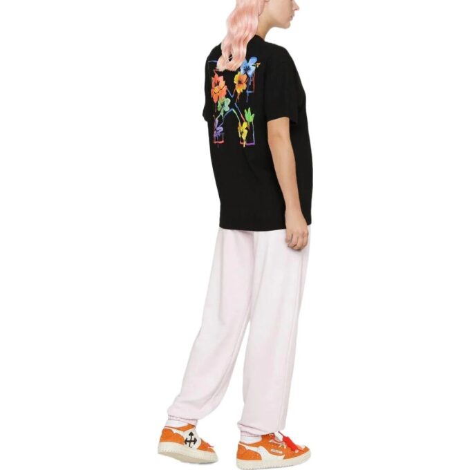 Off-White T-skjorte med blomster- og Arrows-logo «Black»