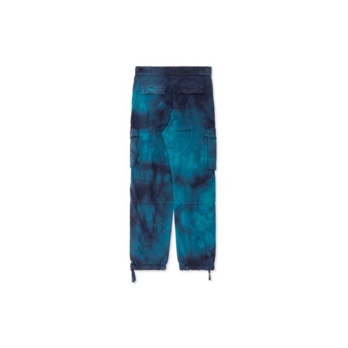 Off-White Tie-dye-cargobukser med lommer for menn, blå