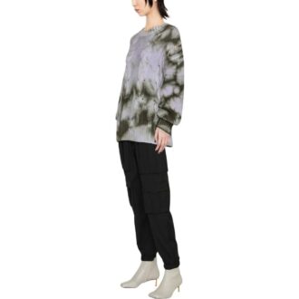 Off-White Tie-Dye-mønstret kabelstrikket genser «Grey Green»
