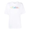 Off-White Tomboy Rainbow Logo-trykk, kort ermet, slim fit, hvit T-skjorte