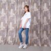 Off-White Tomboy Rainbow Logo-trykk, kort ermet, slim fit, hvit T-skjorte