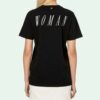 Off-White-trykk, kort ermet, svart
