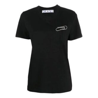 Off-White-trykk Svart T-skjorte