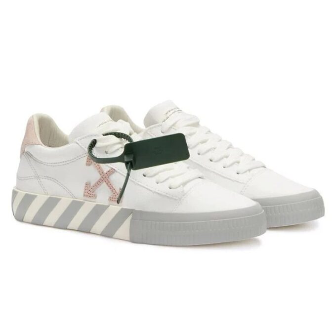 Off-White Vulc Low Canvas Sneaker &laquo;White Pink Grey&raquo;