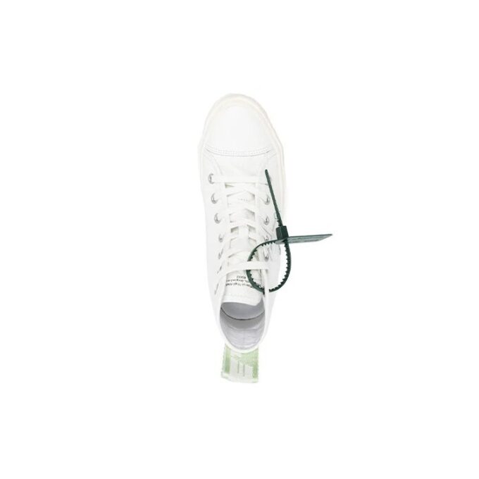 Off-White vulkanisert høytopp-Sneaker «White Green»