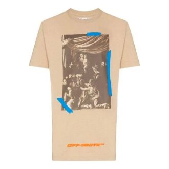 Off-White X Browns 50 Caravaggio T-skjorte «Khaki Brown»