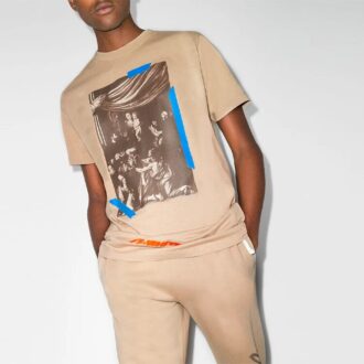 Off-White X Browns 50 Caravaggio T-skjorte «Khaki Brown»