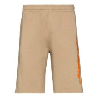 Off-White x Browns 50 Crossover brodert logo løse sportsshorts vanlig versjon khaki