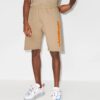 Off-White x Browns 50 Crossover brodert logo løse sportsshorts vanlig versjon khaki