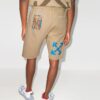 Off-White x Browns 50 Crossover brodert logo løse sportsshorts vanlig versjon khaki