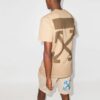 Off-White x Browns 50 Crossover Logo-trykk Løs Rundhalset Kortærmet Vanlig versjon Beige