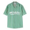 Off-White x c/o Eden Rock St. Barth Crossover FW22 Logo-trykk Stripe Kortærmet Grønn Skjorte