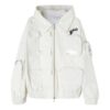 Off-White x C/o Teenage Engineering Crossover ensfarget hettegenser i treningsstil, unisex, hvit