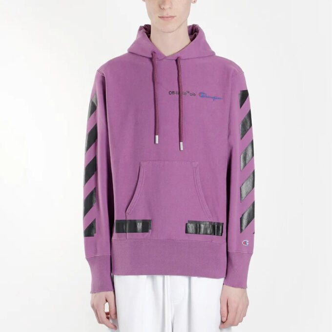 Off-White x Champion-logo genser Lilla