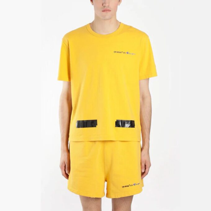 Off-White x Champion MENS Virgil Abloh Champion T-skjorte Gul