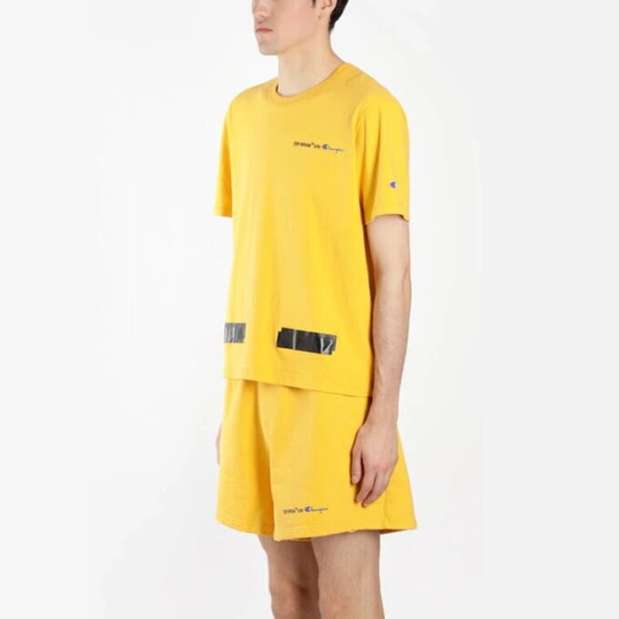 Off-White x Champion MENS Virgil Abloh Champion T-skjorte Gul