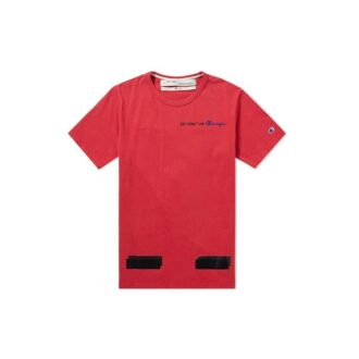 Off-White x Champion MENS Virgil Abloh Champion T-skjorte Rød