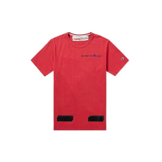 Off-White x Champion MENS Virgil Abloh Champion T-skjorte Rød