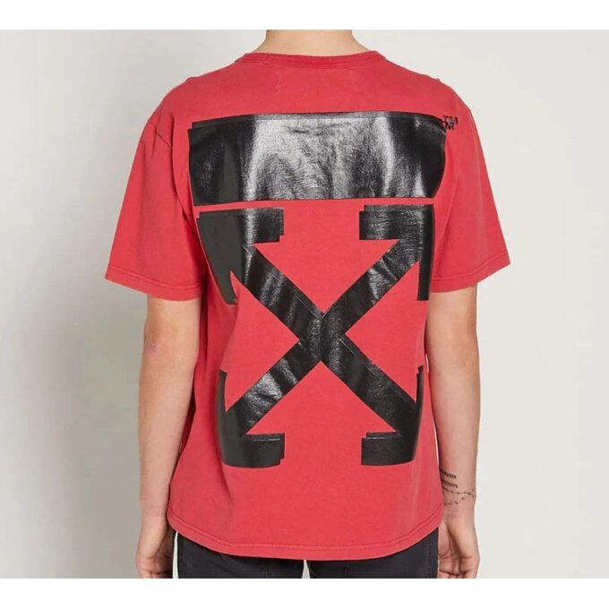 Off-White x Champion MENS Virgil Abloh Champion T-skjorte Rød
