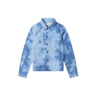 Off-White x END.CHEMICAL WASH Slim Back Arrow Tie Dye Denim Jacket, blå