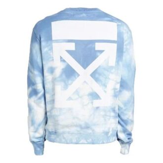 Off-White x END.CHEMICAL WASH Slim Back Arrow Tie Dye Rundhalset Blå