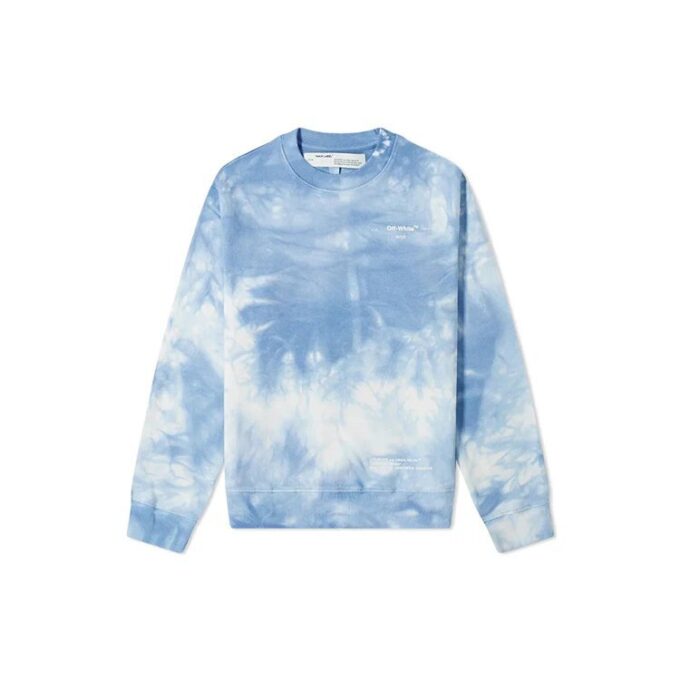 Off-White x END.CHEMICAL WASH Slim Back Arrow Tie Dye Rundhalset Blå