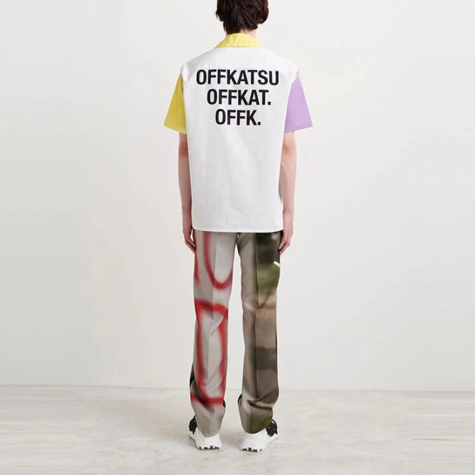 Off-White x Katsu Crossover FW21 mønstret kortermet shorts oransje