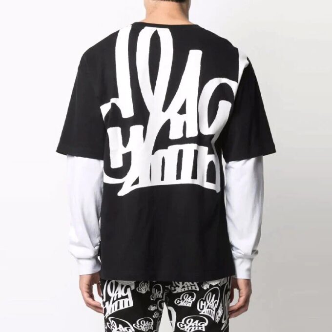 Off-White x Katsu Crossover SS21 Alfabet-trykk Langermet Vanlig versjon Svart