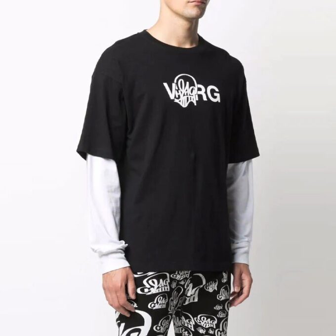 Off-White x Katsu Crossover SS21 Alfabet-trykk Langermet Vanlig versjon Svart