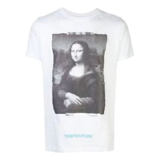 Off-White x MCA Crossover Mona Lisa-trykk Rundhalset genser Kort ermet Slim fit-versjon Hvit