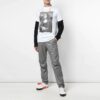 Off-White x MCA Crossover Mona Lisa-trykk Rundhalset genser Kort ermet Slim fit-versjon Hvit