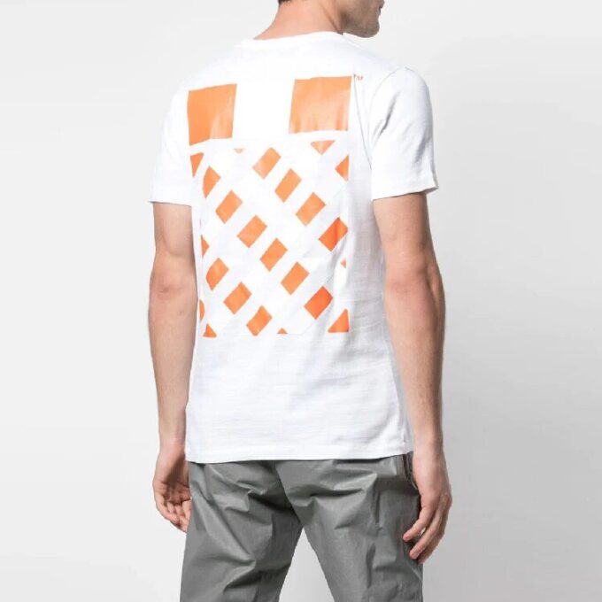 Off-White x MCA Crossover Mona Lisa-trykk Rundhalset genser Kort ermet Slim fit-versjon Hvit