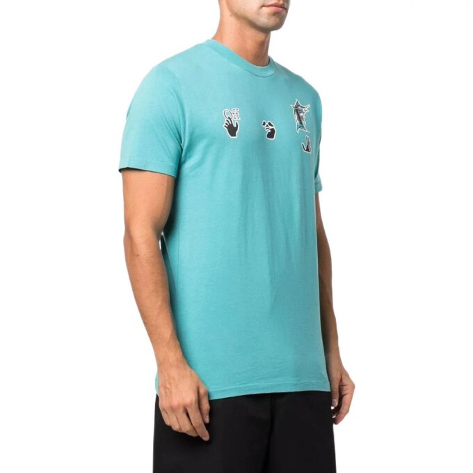 Off-White x MLB Miami Marlins kortærmet T-skjorte «Lake Blue»